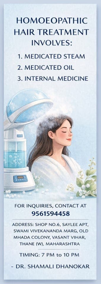 Illustration of medicated steam hair treatment